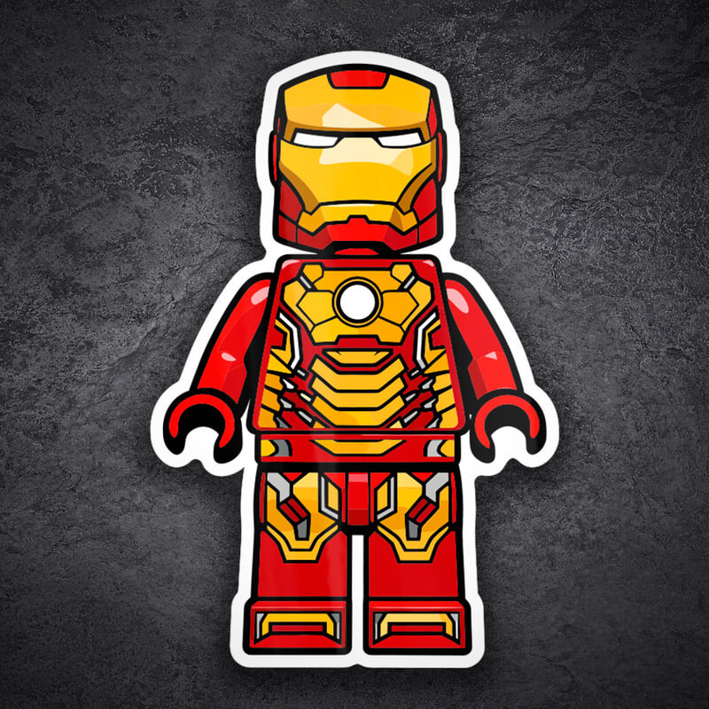 Car & Motorbike Stickers: Lego Marvel Iron Man