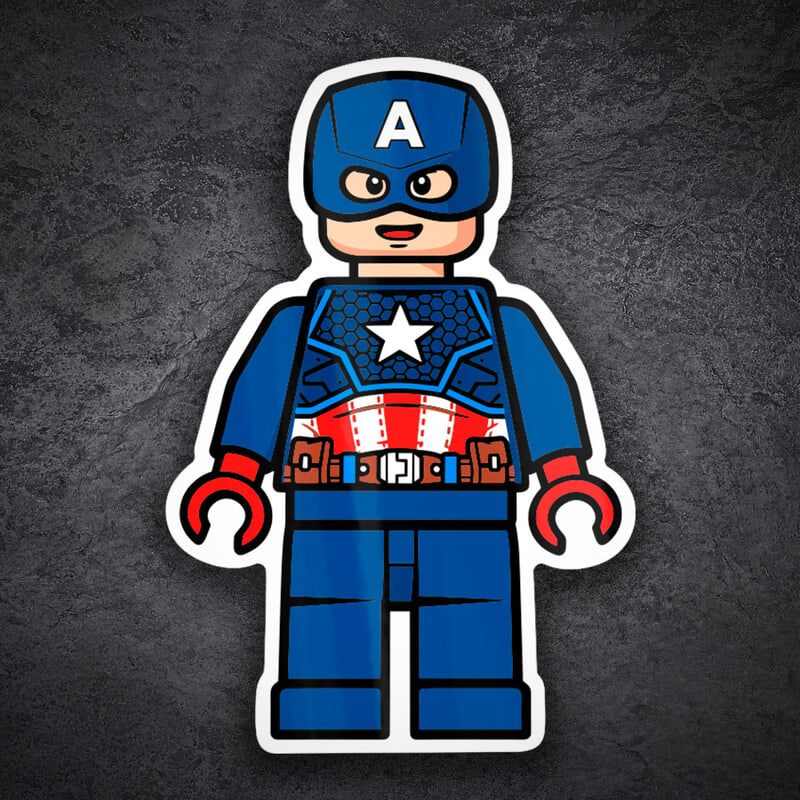Car & Motorbike Stickers: Lego Marvel Captain America
