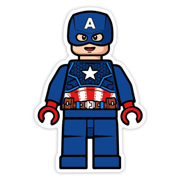 Car & Motorbike Stickers: Lego Marvel Captain America