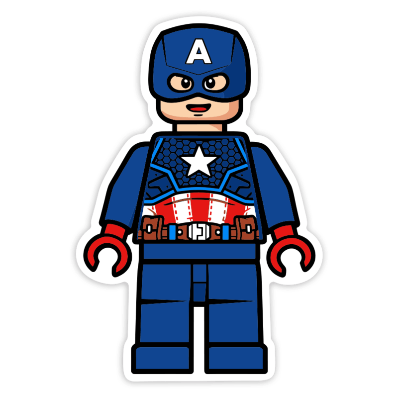 Car & Motorbike Stickers: Lego Marvel Captain America