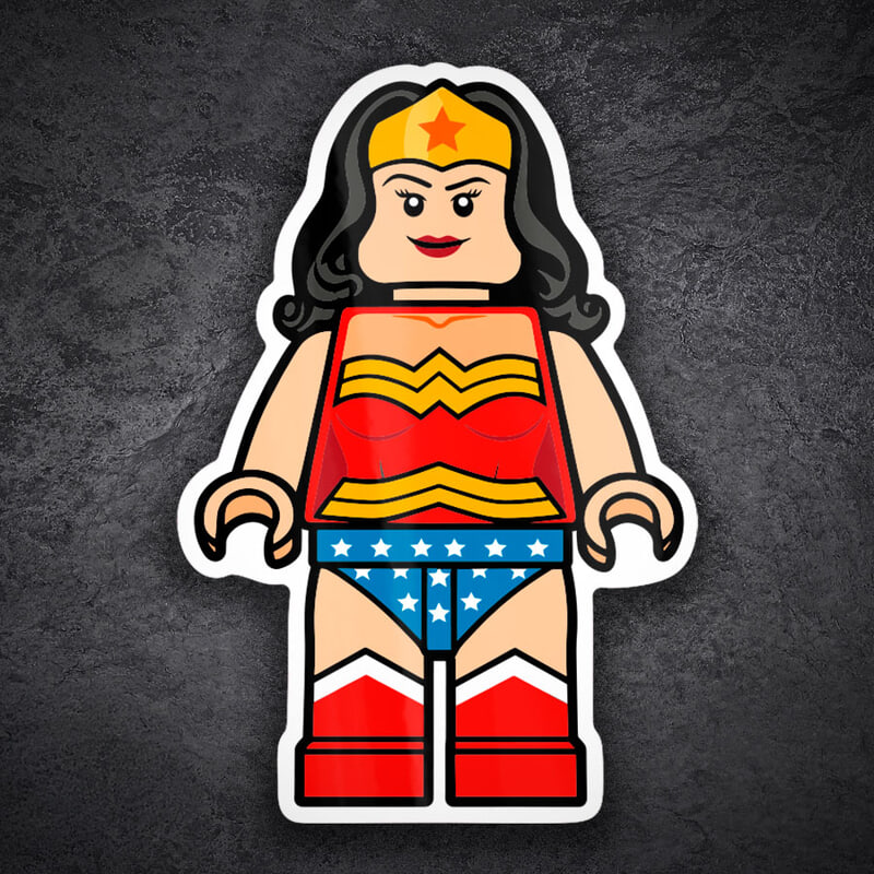 Car & Motorbike Stickers: Lego DC Classic Wonder Woman