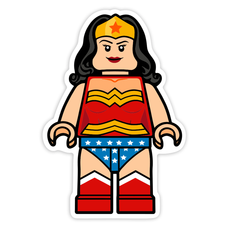 Car & Motorbike Stickers: Lego DC Classic Wonder Woman
