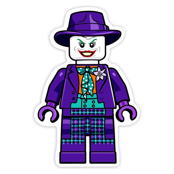 Car & Motorbike Stickers: Lego DC Classic Joker with Hat