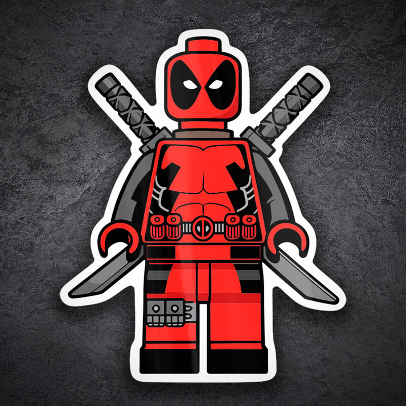Car & Motorbike Stickers: Lego Marvel Deadpool