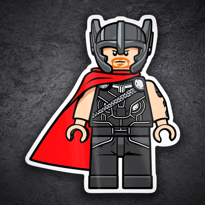 Car & Motorbike Stickers: Lego Marvel Thor