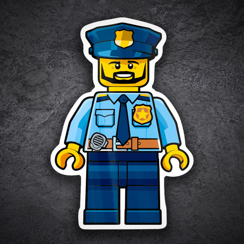 Car & Motorbike Stickers: Lego Classic Police Officer