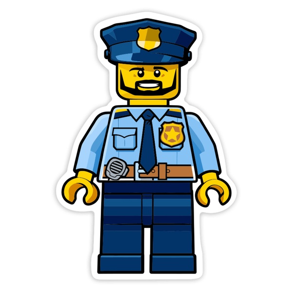 Car & Motorbike Stickers: Lego Classic Police Officer