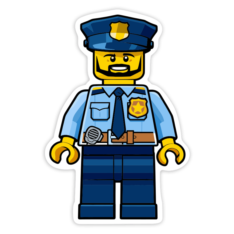 Car & Motorbike Stickers: Lego Classic Police Officer