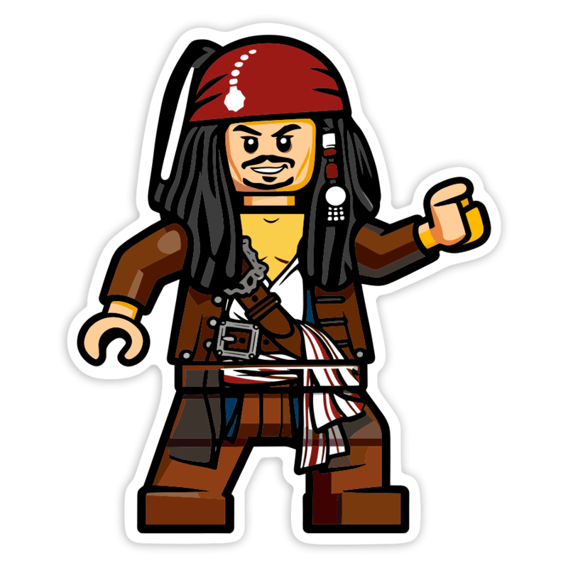Car & Motorbike Stickers: Lego Classic Jack Sparrow