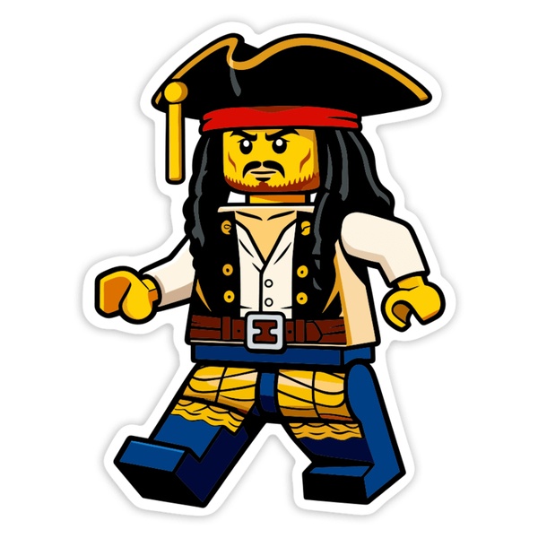 Car & Motorbike Stickers: Lego Retro Pirate Jack Sparrow