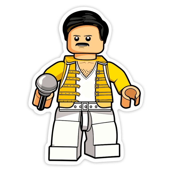 Car & Motorbike Stickers: Lego Freddie Mercury