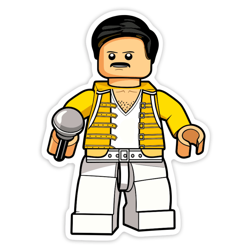 Car & Motorbike Stickers: Lego Freddie Mercury