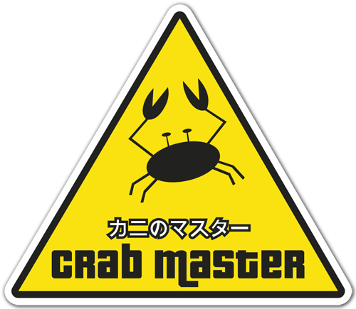 Car & Motorbike Stickers: Crab Master with Crab and Chinese Letters