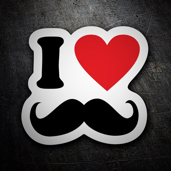 Car & Motorbike Stickers: I love Moustache 1