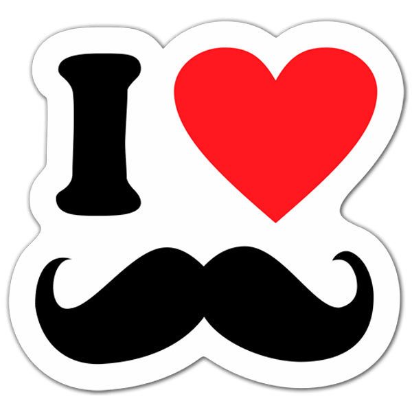 Car & Motorbike Stickers: I love Moustache