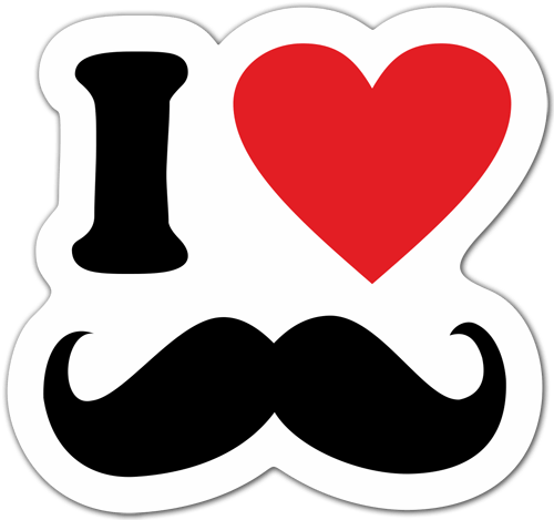Car & Motorbike Stickers: I love Moustache 0