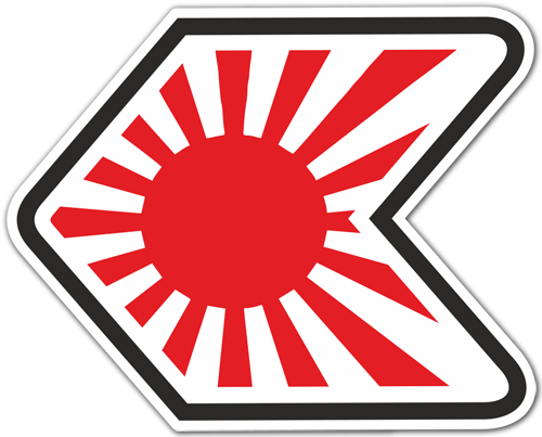 150mm (15cm) Round JDM Rising Sun Flag Vinyl Sticker Decal - Made In UK By Pro Cut Stickers