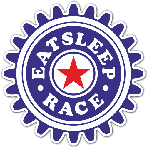 Car & Motorbike Stickers: Eat Sleep and Race with Red Star