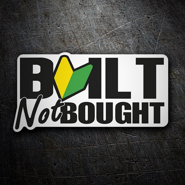 Car & Motorbike Stickers: JDM Built Not Bought with V Symbol