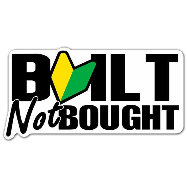 Car & Motorbike Stickers: JDM Built Not Bought with V Symbol