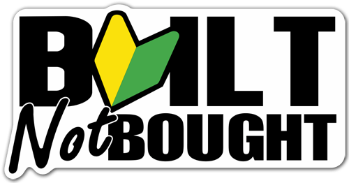 Car & Motorbike Stickers: JDM Built Not Bought with V Symbol