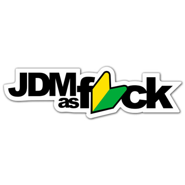 Car & Motorbike Stickers: JDM as Fuck with Green and Yellow Arrow