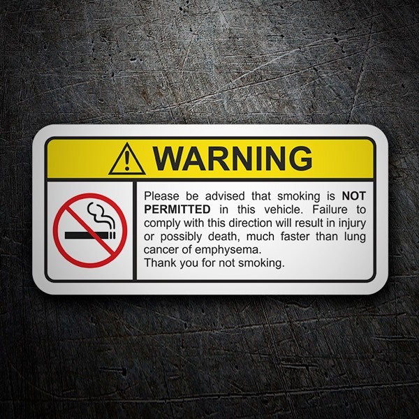 Car & Motorbike Stickers: No Smoking in This Car