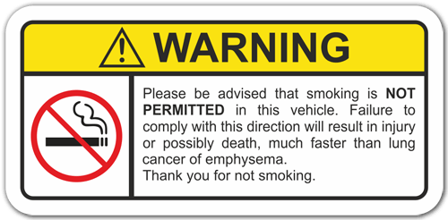 Car & Motorbike Stickers: No Smoking in This Car