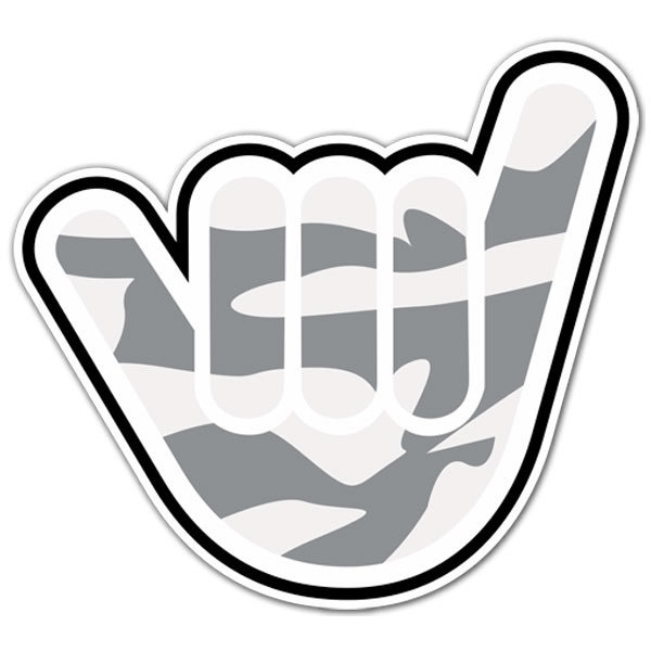 Car & Motorbike Stickers: Shaka Hand Camouflage