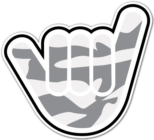 Car & Motorbike Stickers: Shaka Hand Camouflage