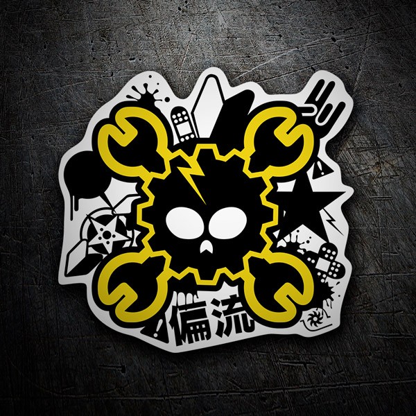 Car & Motorbike Stickers: Danger skull JDM Dise&ntilde;o Vinilo Decorativo