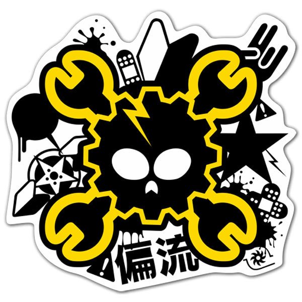 Car & Motorbike Stickers: Danger skull JDM