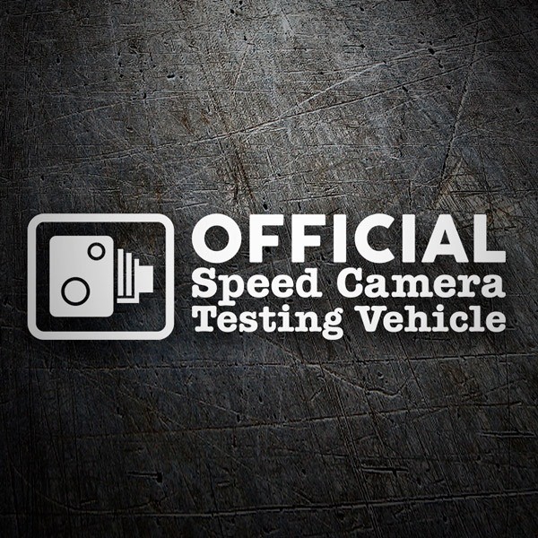 Car & Motorbike Stickers: Official Speed Camera Testing Vehicle with Icon