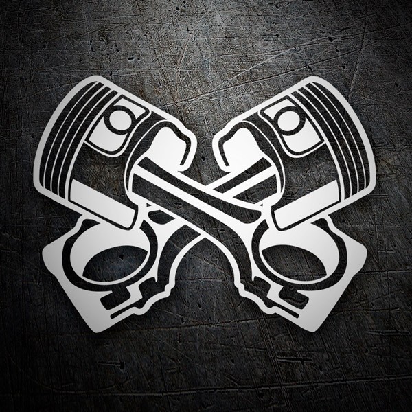 Car & Motorbike Stickers: Crossed Pistons