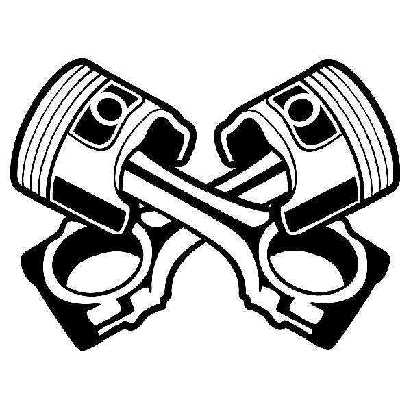 Car & Motorbike Stickers: Crossed Pistons Automotive