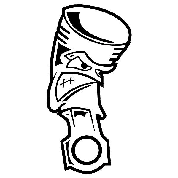 Car & Motorbike Stickers: Piston Cartoon