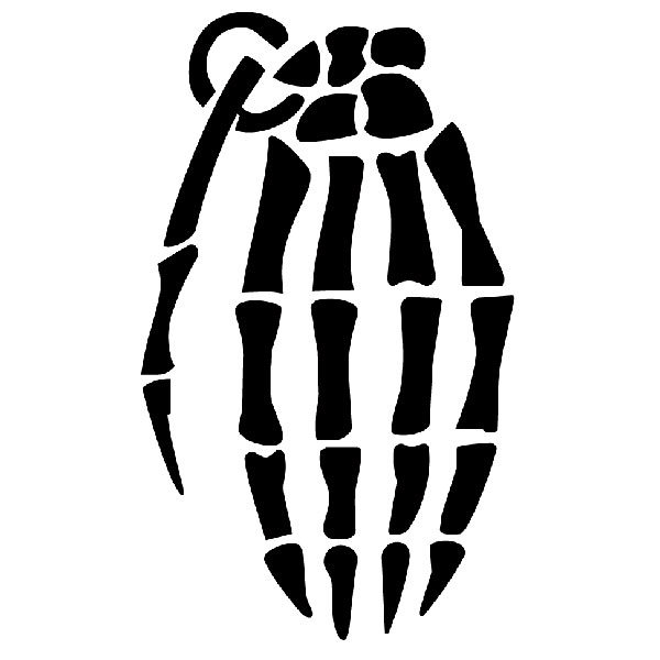 Car & Motorbike Stickers: Grenade Skeleton