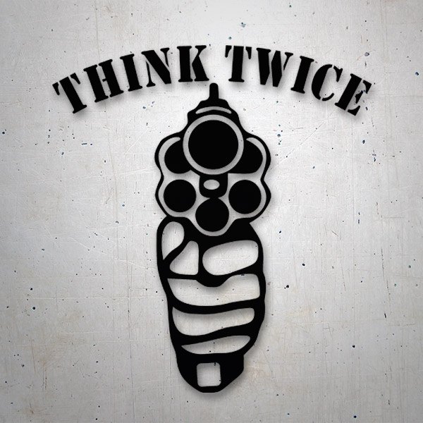 Car & Motorbike Stickers: Think Twice gun