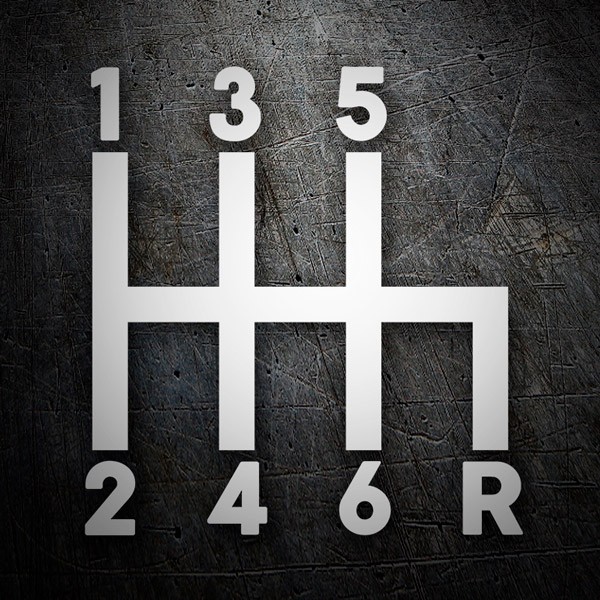 Car & Motorbike Stickers: Gear Shift Lever Pattern with 6 Gears