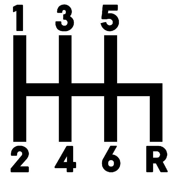 Car & Motorbike Stickers: Gear Shift Lever Pattern with 6 Gears