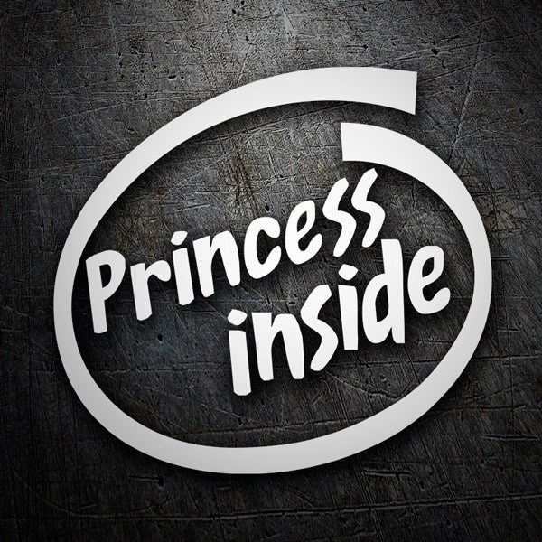 Car & Motorbike Stickers: Princess Inside with Varied Typography