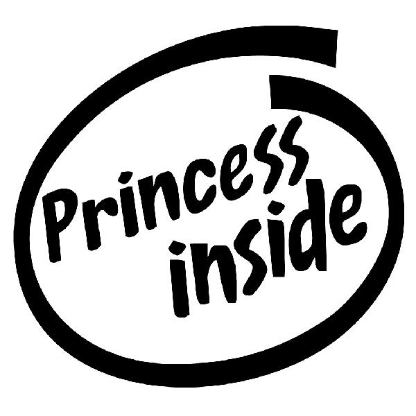 Car & Motorbike Stickers: Princess Inside with Varied Typography