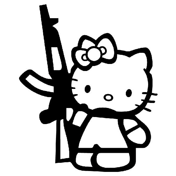 Car & Motorbike Stickers: Hello Kitty AK47