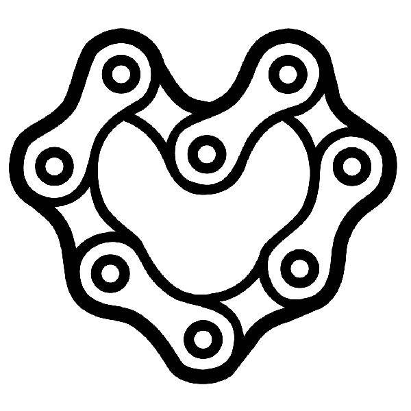 Car & Motorbike Stickers: Heart Motorcycle Chain