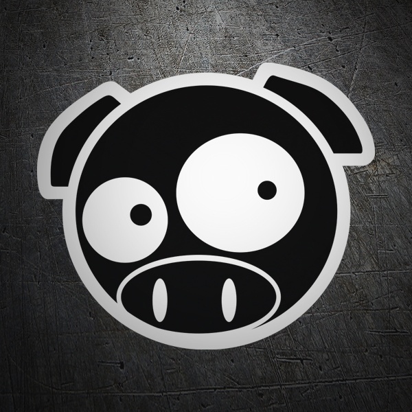 Manga Pig Sticker - Black & White 1/1