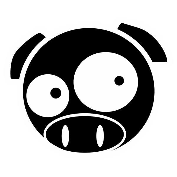Car & Motorbike Stickers: Subaru Pig Manga black and white