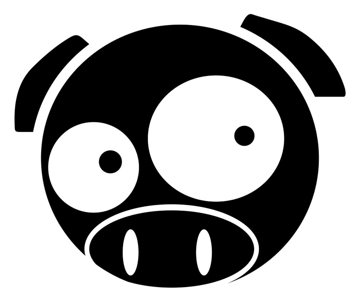 Car & Motorbike Stickers: Subaru Pig Manga black and white