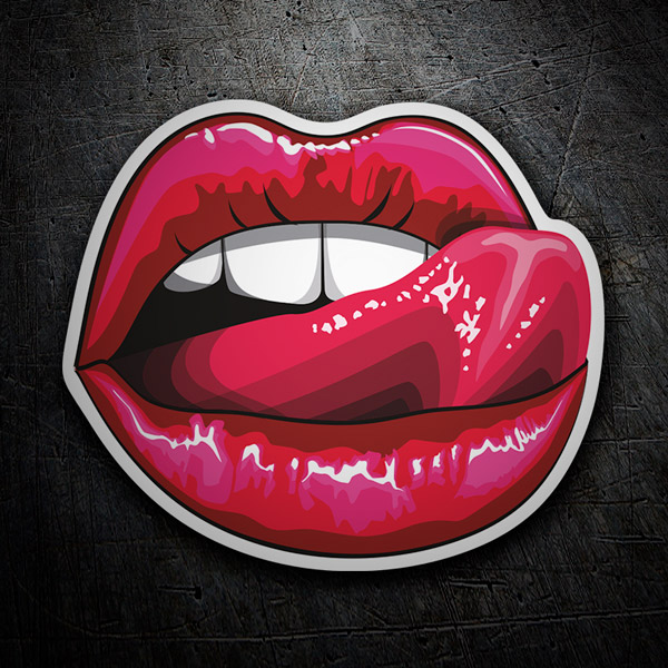 Car & Motorbike Stickers: Licking red lips 1