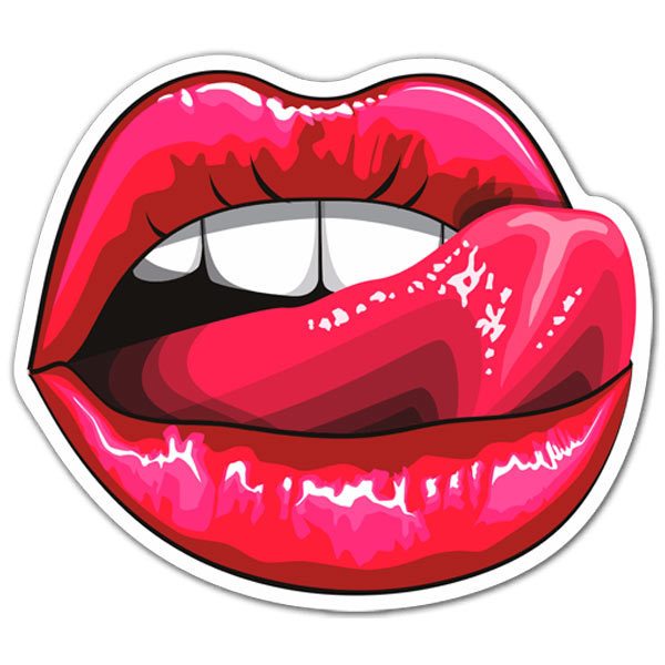 Car & Motorbike Stickers: Licking red lips