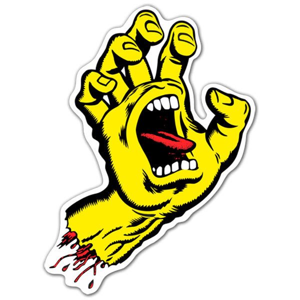 Sticker Santa Cruz Screaming Hand Yellow Muraldecal Com 6 santa cruz screaming hand snake bite skateboard sticker decal old school. sticker santa cruz screaming hand
